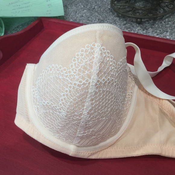 La Perla Blush & White Bra 36C - Picture 2 of 6